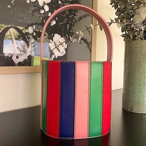 NWOT Staud Bissett Bucket Bag in Multi Stripe